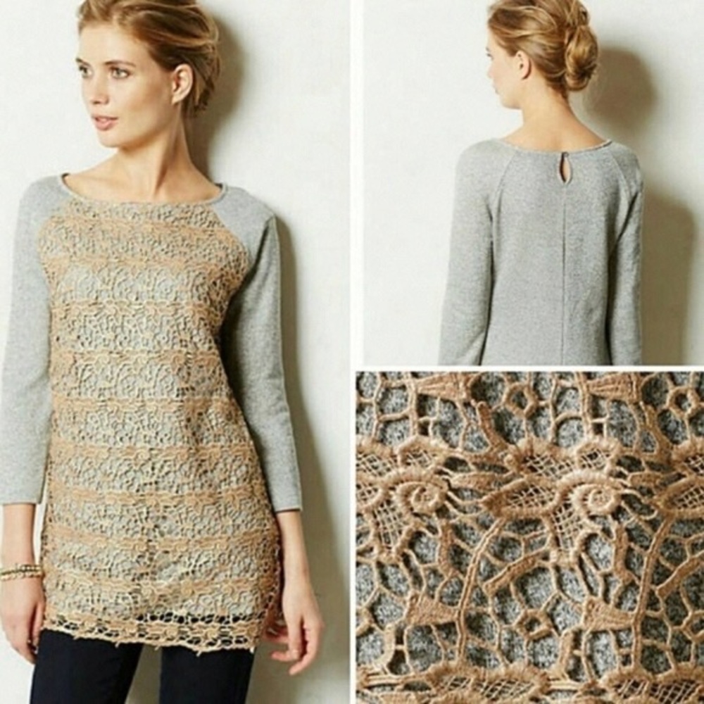 Dolan Gray and Tan Lace Tunic